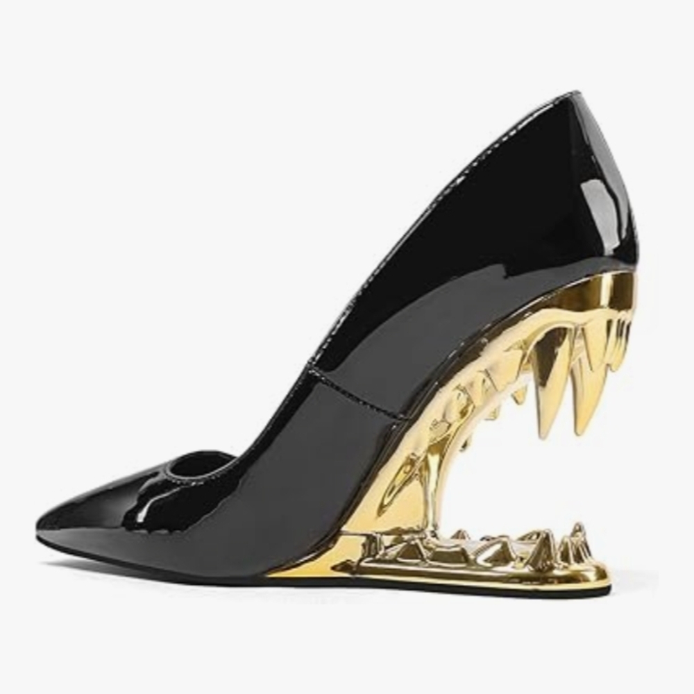 Black and Gold Designer Women's Heels